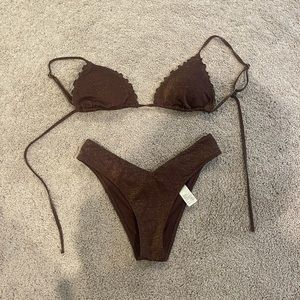 Abercrombie sparkly brown swim suit!